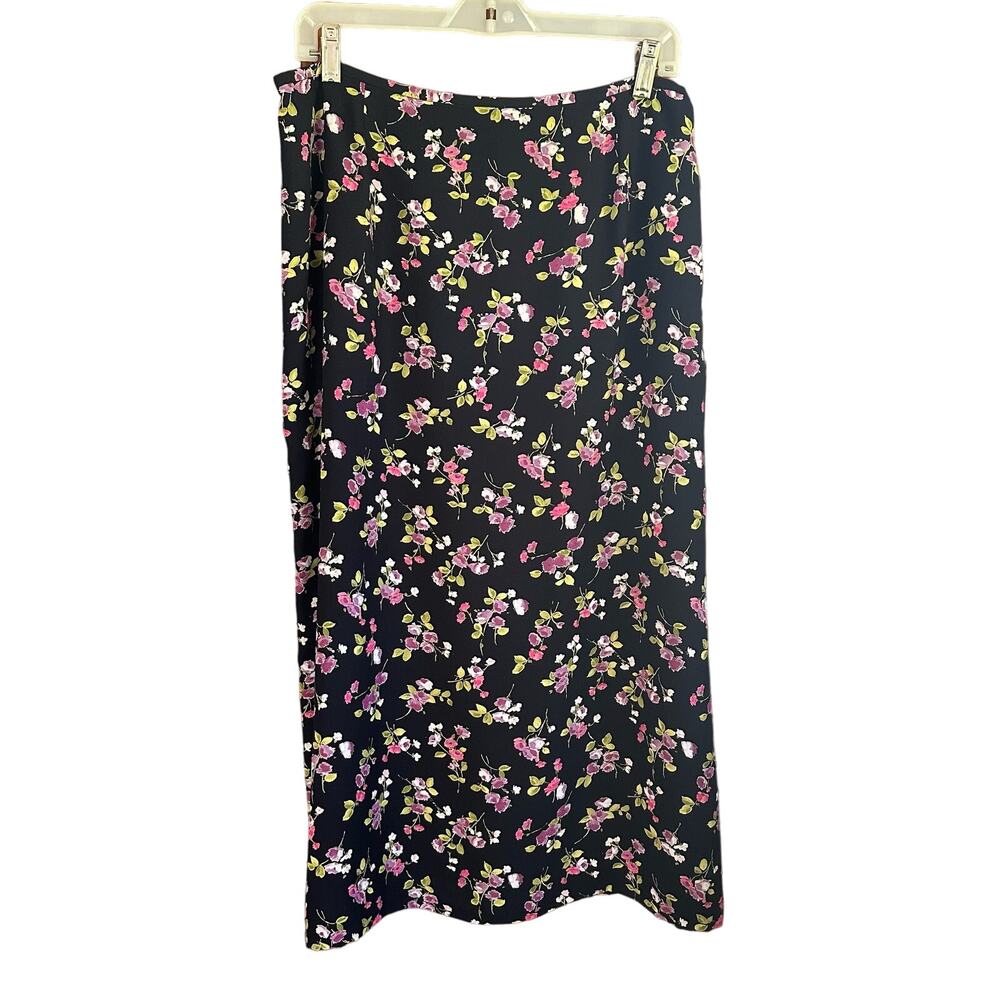 Vintage Casual Corner Annex Y2K 90s Midi Skirt Womens 14 Fairy Goth Floral